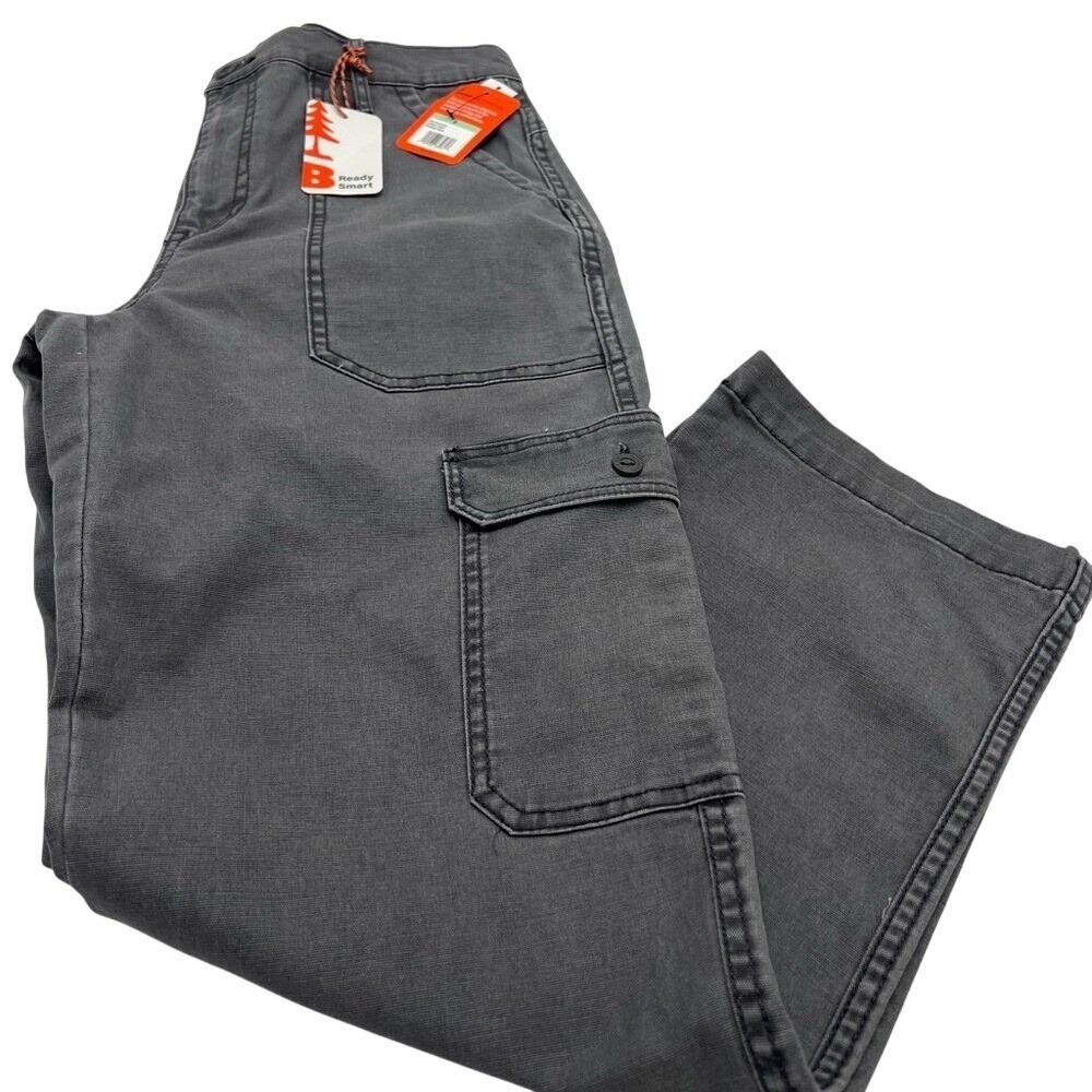 Bass Outdoor Women Cargo Pants Forged Iron Grey Straight Leg Size 8 NWT